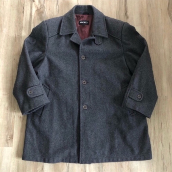 Moore’s Grey Wool Blend Men’s Pea Coat - Picture 1 of 5